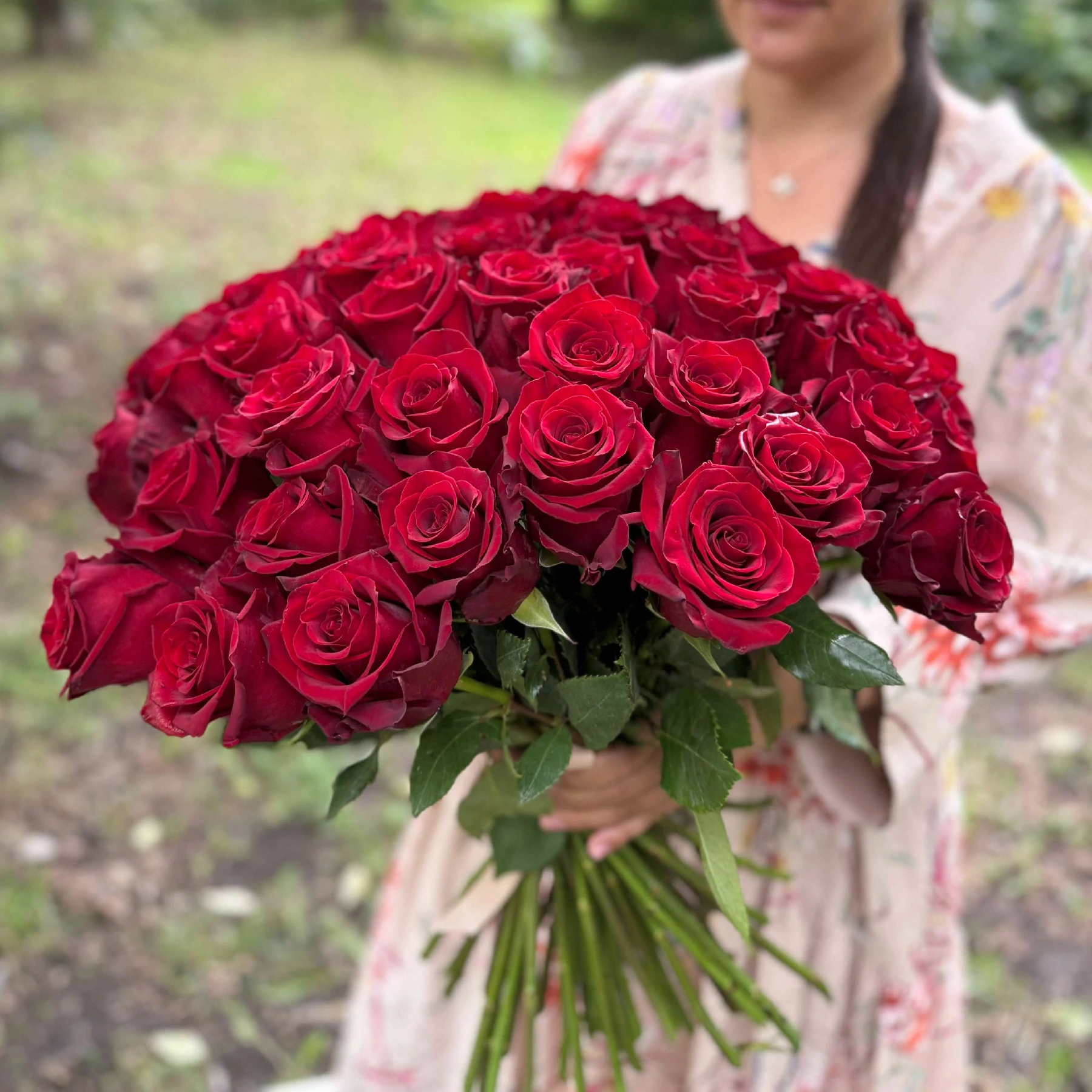 Красные Эквадорские розы 51 шт, арт. 751 — изображение 4